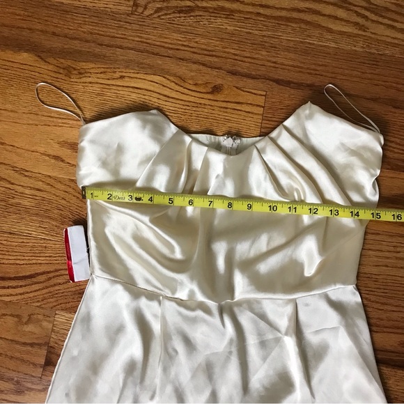 ASOS Champagne Strapless Satin Dress NWT - Picture 7 of 10